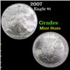 Image 1 : 2007 Silver Eagle Dollar $1 Grades Mint State