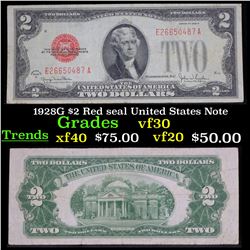 1928G $2 Red seal United States Note Grades vf++