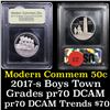 Image 1 : Proof 2017-S Boys Town Centennial Modern Commem Half Dollar 50c Grades GEM++ Proof Deep Cameo