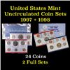 Image 1 : 1997 & 1998 United States Mint Uncirculated Coin Sets In Original Government Packaging 20 coins Grad
