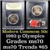 Image 1 : 1992-p Olympics Modern Commem Half Dollar 50c Grades ms70, Perfection