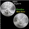Image 1 : 2012 Silver Eagle Dollar $1 Grades Mint State