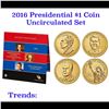 Image 1 : 2016 United States Mint Presidential $1 Coin Uncirculated Set 6 coins Grades