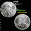 Image 1 : 1998 Silver Eagle Dollar $1 Grades Mint State
