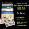 Image 1 : Group of 6 United States Mint Uncirculated Coin Sets In Original Government Packaging 1990-1995 60 c