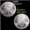 Image 1 : 2002 Silver Eagle Dollar $1 Grades Mint State