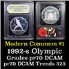 Image 1 : Proof ***Auction Highlight*** 1992-S Olympic Modern Commem Dollar $1 Grades GEM++ Proof Deep Cameo (