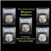 Image 1 : 5 Unc Morgan $1 Graded By PCGS Mixed Dates From The McClaren Collection Grades