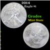 Image 1 : 2014 Silver Eagle Dollar $1 Grades Mint State
