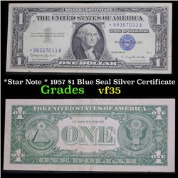 *Star Note * 1957 $1 Blue Seal Silver Certificate Grades vf++