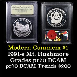Proof 1991-S Mount Rushmore Modern Commem Dollar $1 Grades GEM++ Proof Deep Cameo
