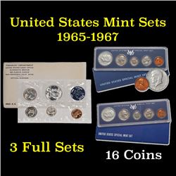 Group of 3 Special Mint Sets 1965-1967 20 coins Grades