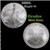 Image 1 : 2005 Silver Eagle Dollar $1 Grades Mint State