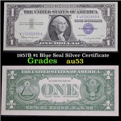 1957B $1 Blue Seal Silver Certificate Grades Select au