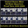 Image 1 : Group of 10 United States Mint Proof Quarters 1999-2008  50 coins  Grades
