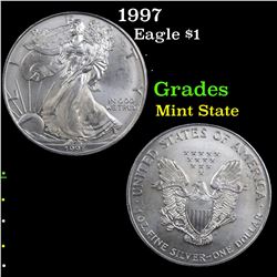1997 Silver Eagle Dollar $1 Grades Mint State