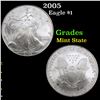 Image 1 : 2005 Silver Eagle Dollar $1 Grades Mint State