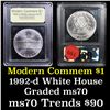 Image 1 : 1992-d White House Modern Commem Dollar $1 Grades ms70, Perfection