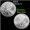 Image 1 : 2019 Silver Eagle Dollar $1 Grades Mint State
