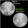 Image 1 : 2014 Silver Eagle Dollar $1 Grades Mint State