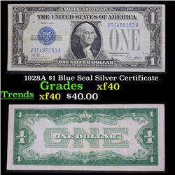 1928A $1 Blue Seal Silver Certificate Grades xf