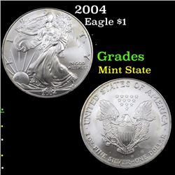 2004 Silver Eagle Dollar $1 Grades Mint State