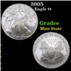 Image 1 : 2005 Silver Eagle Dollar $1 Grades Mint State