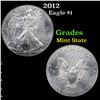 Image 1 : 2012 Silver Eagle Dollar $1 Grades Mint State