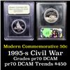 Image 1 : Proof ***Auction Highlight*** 1995-S Civil War Modern Commem Half Dollar 50c Grades GEM++ Proof Deep