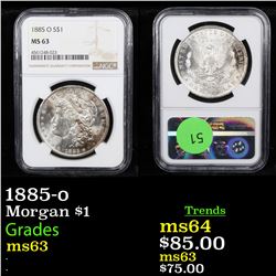 NGC 1885-o Morgan Dollar $1 Graded ms63 By NGC