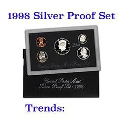 1998 United States Mint Silver Proof Set "Black Box" Grades