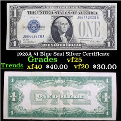 1928A $1 Blue Seal Silver Certificate Grades vf+