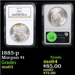 NGC 1885-p Morgan Dollar $1 Graded ms63 By NGC