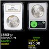 Image 1 : NGC 1885-p Morgan Dollar $1 Graded ms63 By NGC