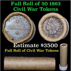***Auction Highlight*** Civil War Token Shotgun Roll, 50 Coins Wow! Grades (fc)