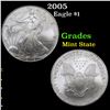 Image 1 : 2005 Silver Eagle Dollar $1 Grades Mint State