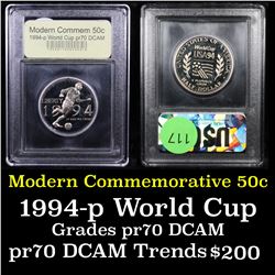 Proof ***Auction Highlight*** 1994-P World Cup Modern Commem Half Dollar 50c Grades GEM++ Proof Deep