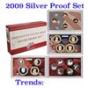 Image 1 : 2009 United States Silver Proof Set - 18 pc set, about 1 1/2 ounces of pure silver Grades