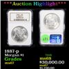 Image 1 : ***Auction Highlight*** NGC 1887-p Morgan Dollar $1 Graded ms67 By NGC (fc)