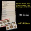 Image 1 : Group of 8 United States Mint Uncurculated Coin Sets In Original Government Packaging 1971-1978 96 c