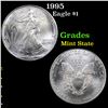 Image 1 : 1995 Silver Eagle Dollar $1 Grades Mint State