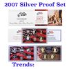 Image 1 : 2007 United States Mint Silver Proof Set - 14 Piece set, about 1 1/2 ounces of pure silver Grades