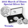 Image 1 : 2015 United States Mint March Of Dimes Special Silver Set 3 coins Grades