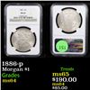 Image 1 : NGC 1886-p Morgan Dollar $1 Graded ms64 By NGC