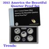 Image 1 : 2012 United States Quarters America the Beautiful Silver Proof Set - 5 pc set   Grades