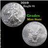 Image 1 : 2019 Silver Eagle Dollar $1 Grades Mint State