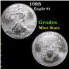 Image 1 : 1998 Silver Eagle Dollar $1 Grades Mint State