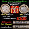 Image 1 : Mixed small cents 1c orig shotgun roll, 1917-d Wheat Cent, 1887 Indian Cent other end, McDonalds Wra