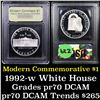 Image 1 : Proof 1992-W White House Modern Commem Dollar $1 Grades GEM++ Proof Deep Cameo