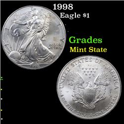 1998 Silver Eagle Dollar $1 Grades Mint State